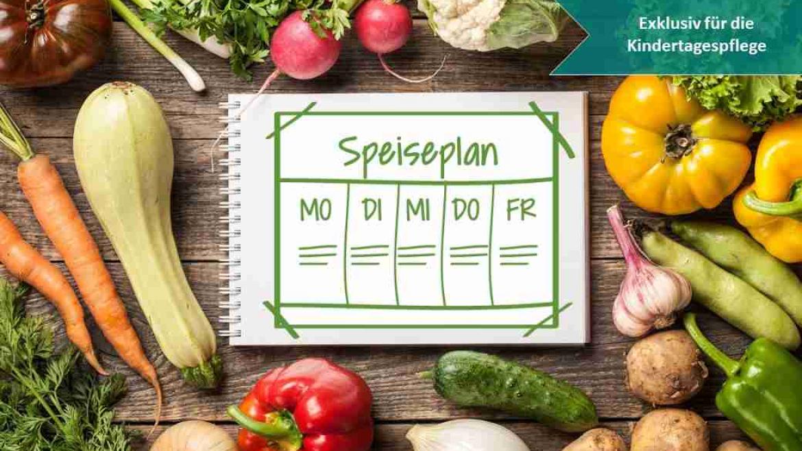 Speiseplan mit Gemüse drumherum