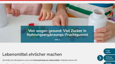 Screenshot Lebensmittelklarheit – das Portal für mehr Durchblick