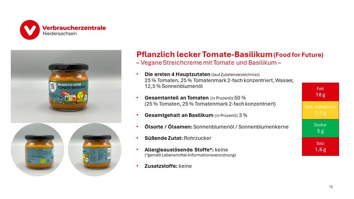 Marktcheck vegetarische Aufstriche Folie 12