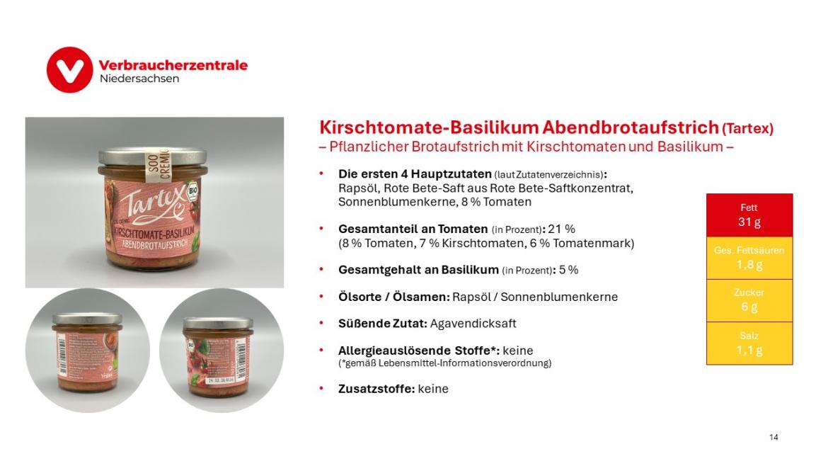 Marktcheck vegetarische Aufstriche Folie 14