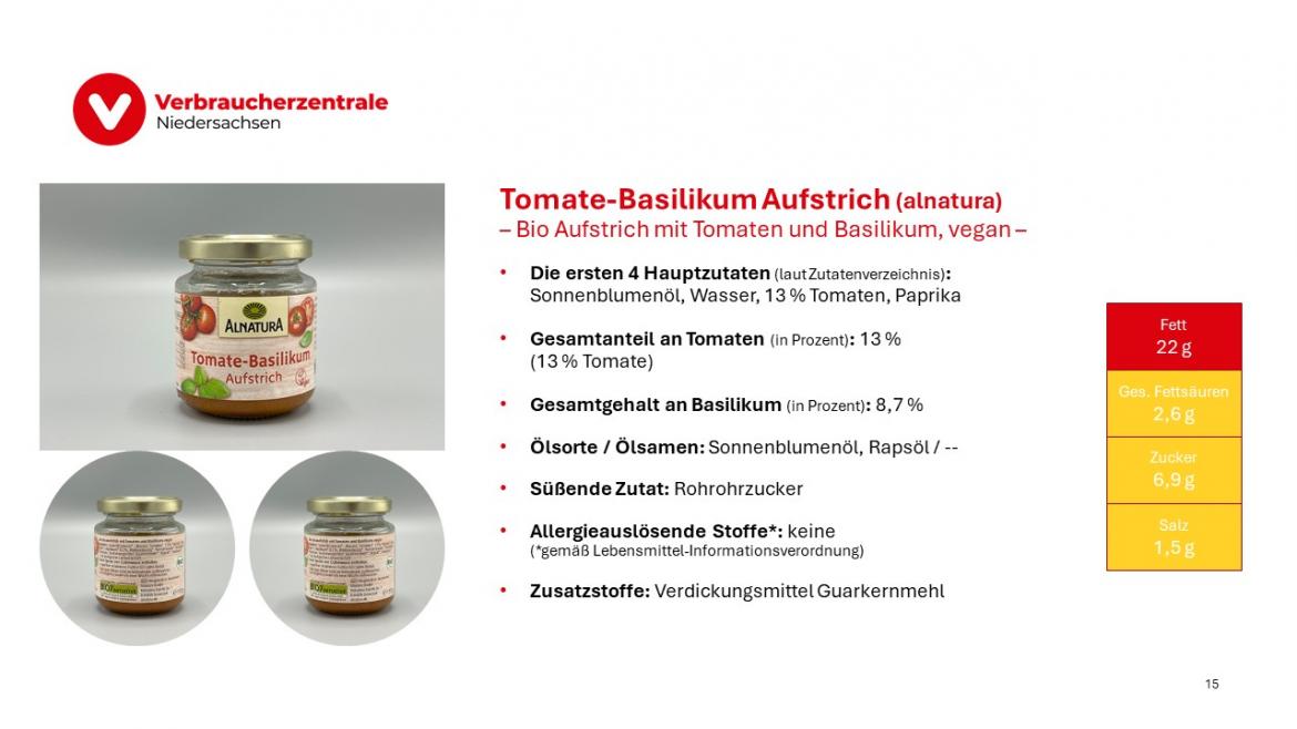 Marktcheck vegetarische Aufstriche Folie 15