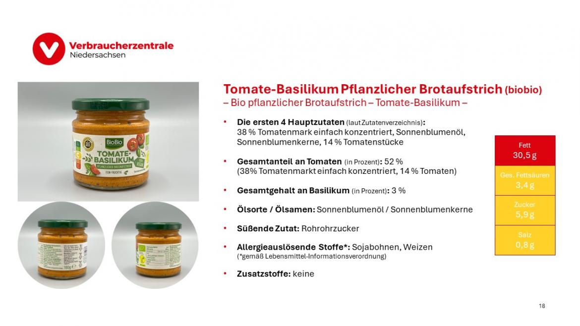 Marktcheck vegetarische Aufstriche Folie 18