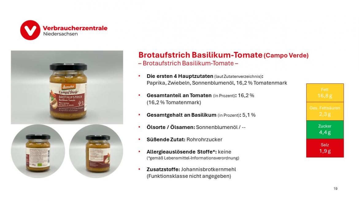 Marktcheck vegetarische Aufstriche Folie 19