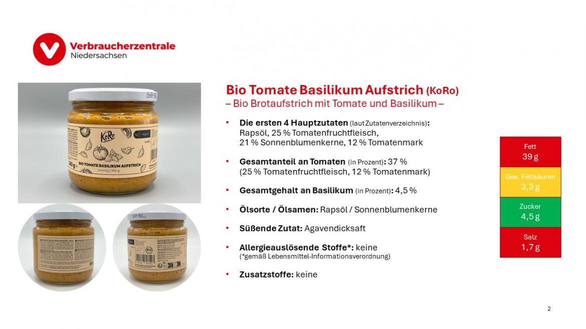 Marktcheck vegetarische Aufstriche Folie 2