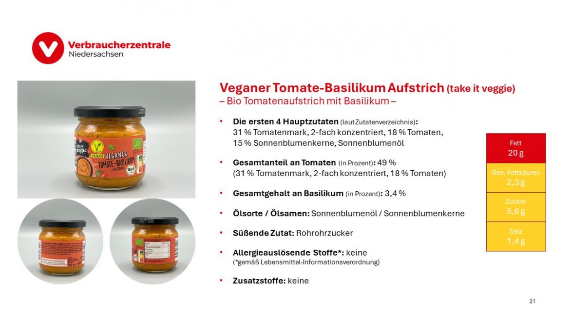 Marktcheck vegetarische Aufstriche Folie 21