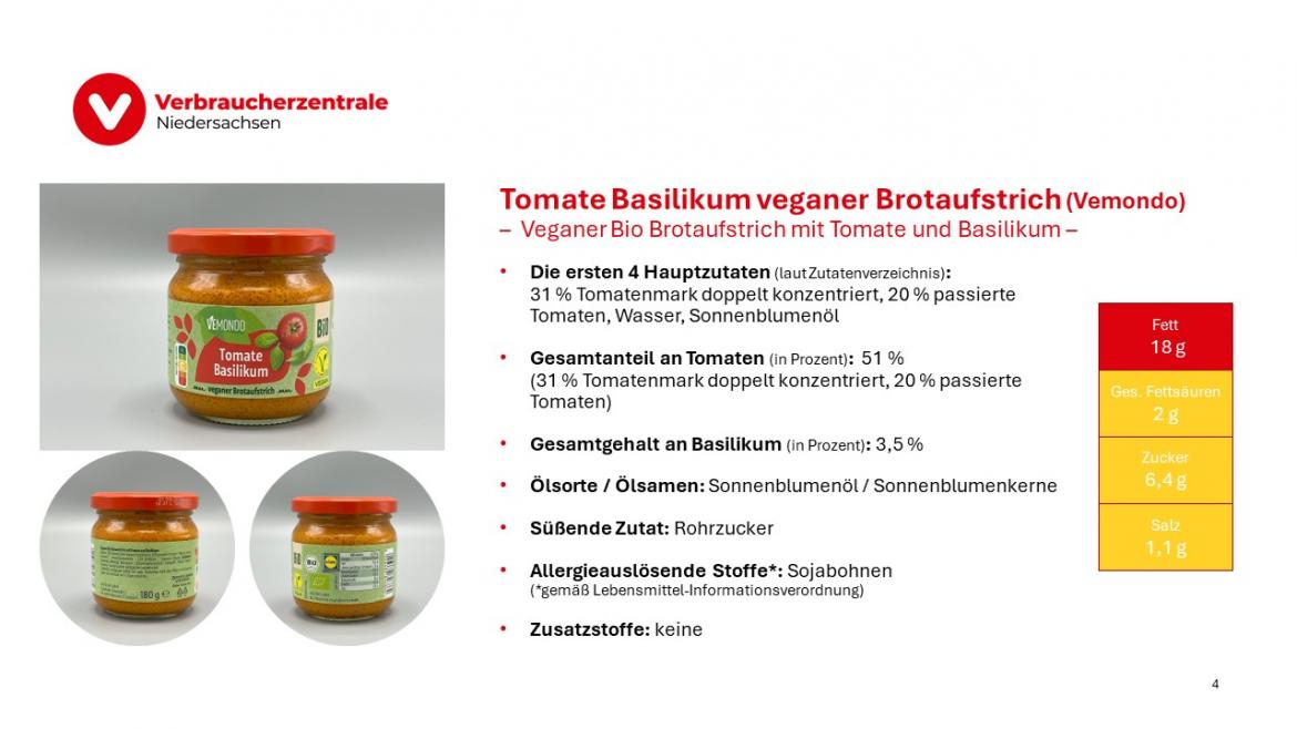 Marktcheck vegetarische Aufstriche Folie 4