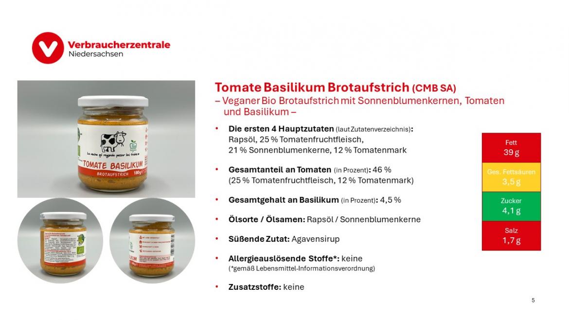Marktcheck vegetarische Aufstriche Folie 5