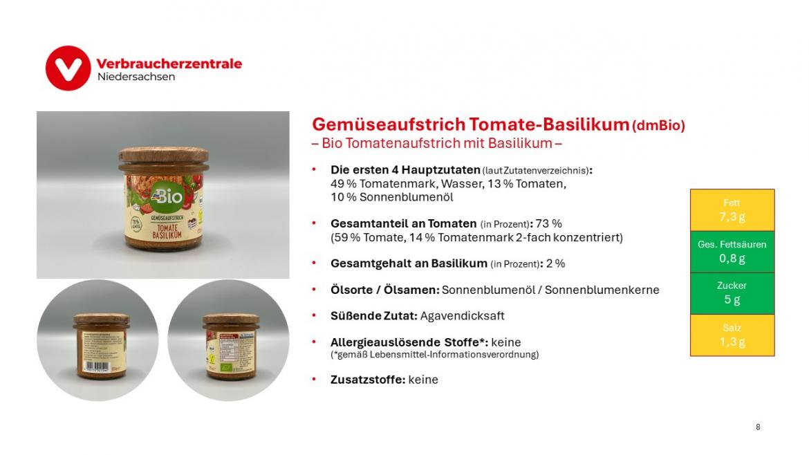 Marktcheck vegetarische Aufstriche Folie 8