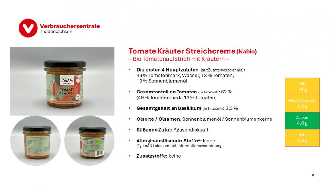 Marktcheck vegetarische Aufstriche Folie 9