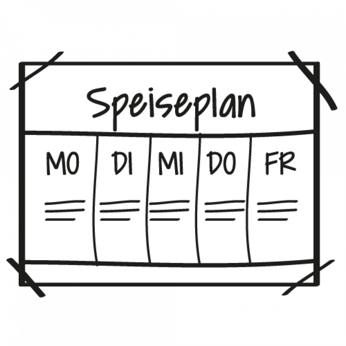 Icon Speiseplan mit Wochentagen